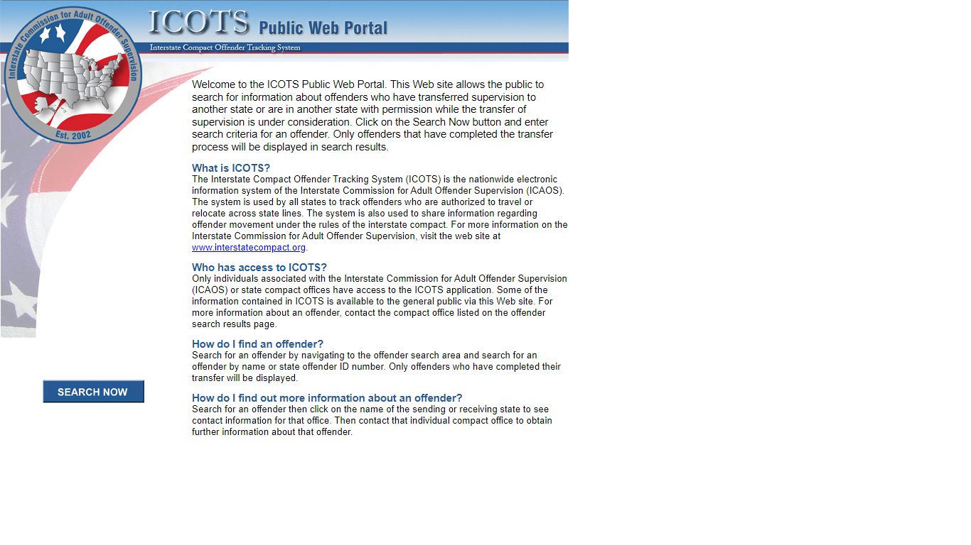 ICOTS Public Web Portal - Interstate Compact